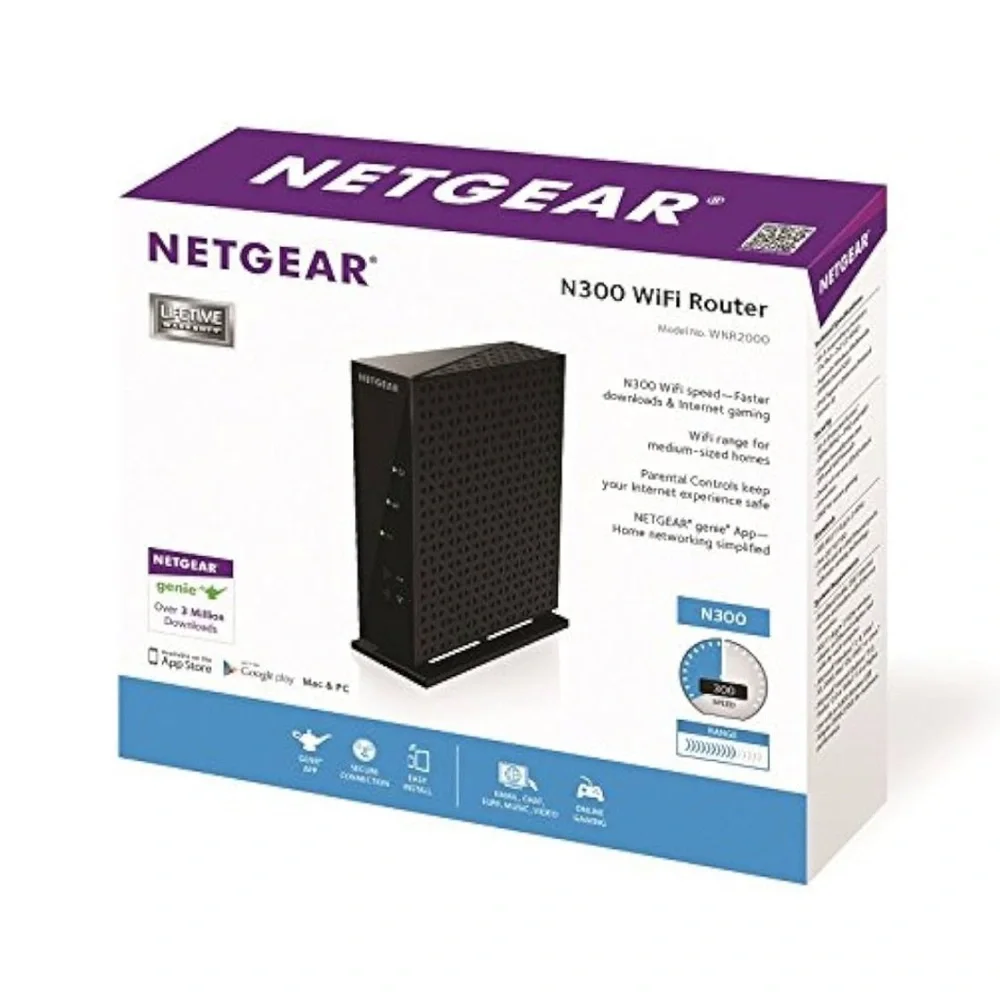 NETGEAR 🛜 N300 WiFi Router, model WNR2000 - Picture 1 of 15